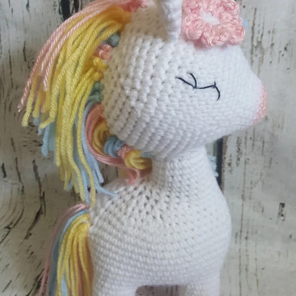 Crochet White Unicorn Amigurumi/Doll - Picture 5 of 8